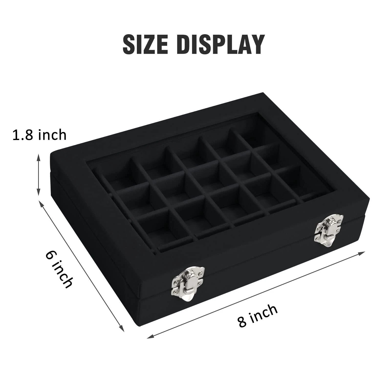 Velvet Jewelry Box 24 Grid Jewelry Ring Display Organiser Box Tray Holder Ear... | eBay