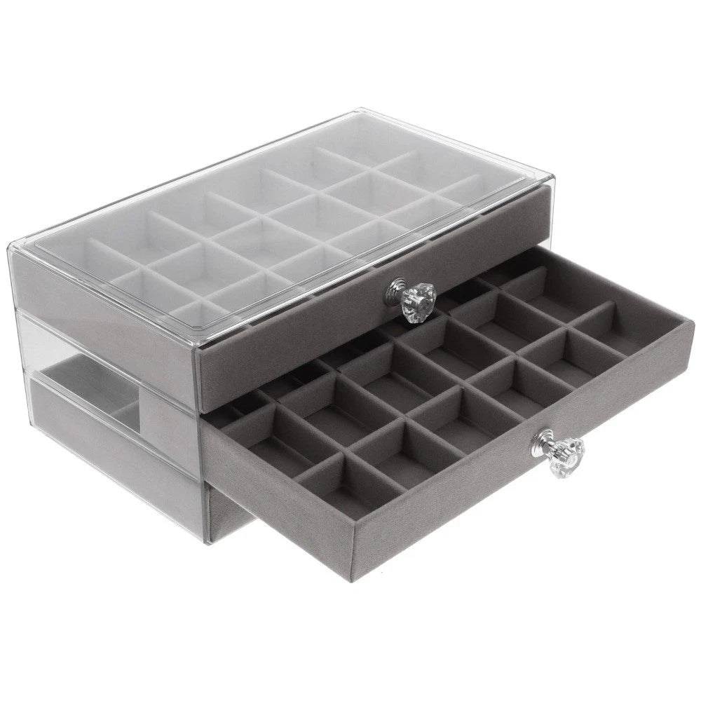 Three-layer Jewelry Storage Box Miss Drawer Jewellery Organiser Organizer | eBay