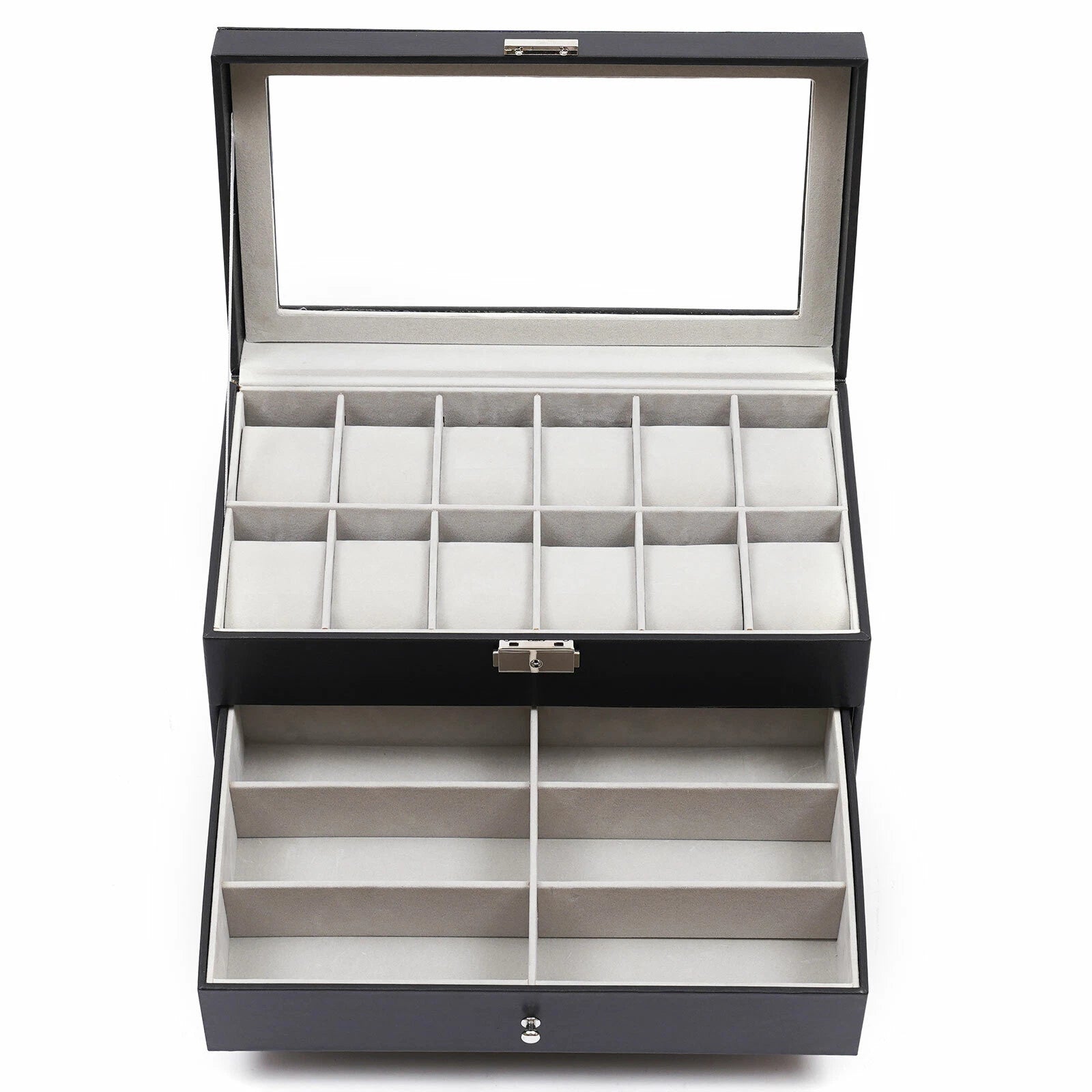 3 Layers Jewelry Storage Box 25 Slots Watch Sunglasses Organizer Display Case | eBay