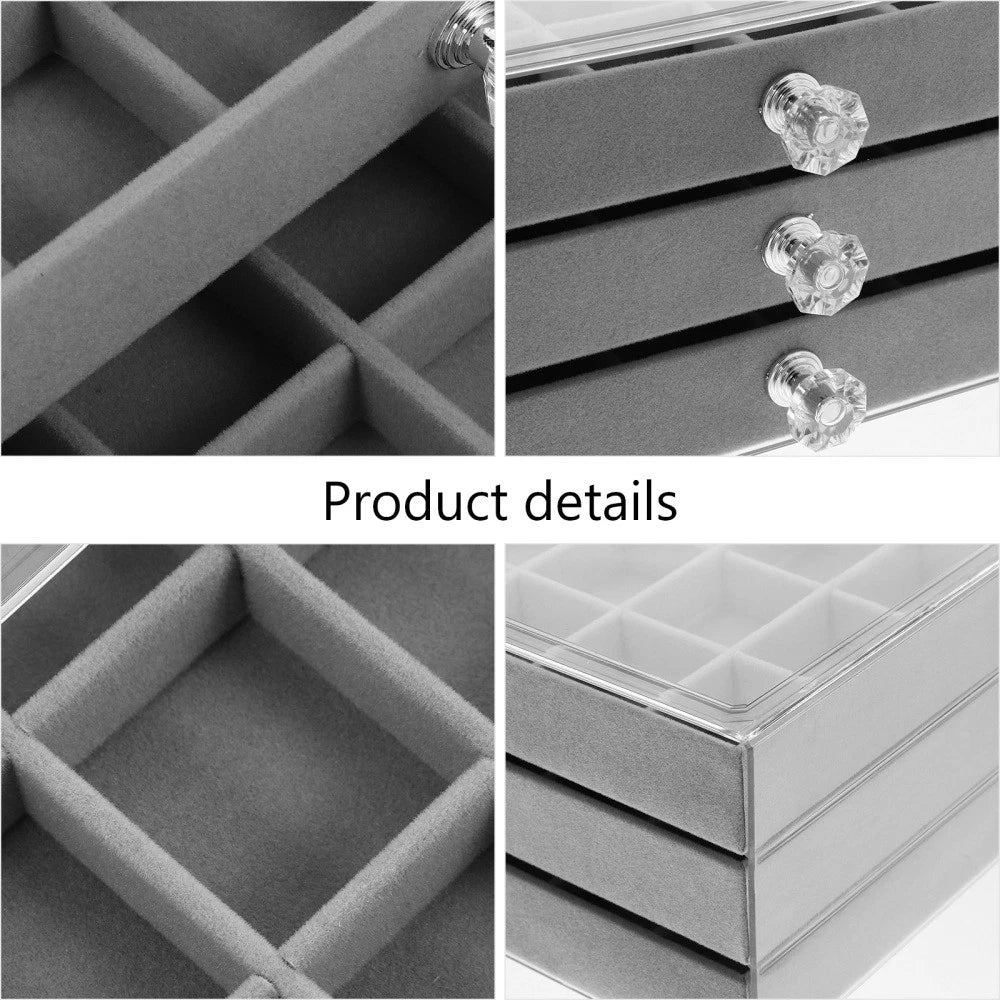 Three-layer Jewelry Storage Box Miss Drawer Jewellery Organiser Organizer | eBay