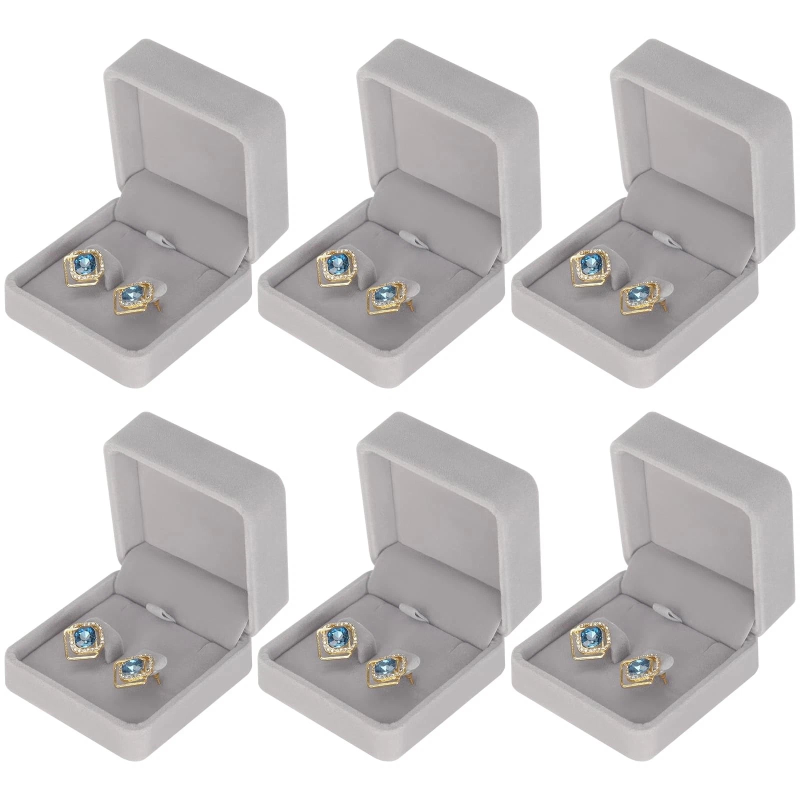 6 Pieces Classic Velvet Jewelry Earring Gift Box for Stud Earring Necklace | eBay