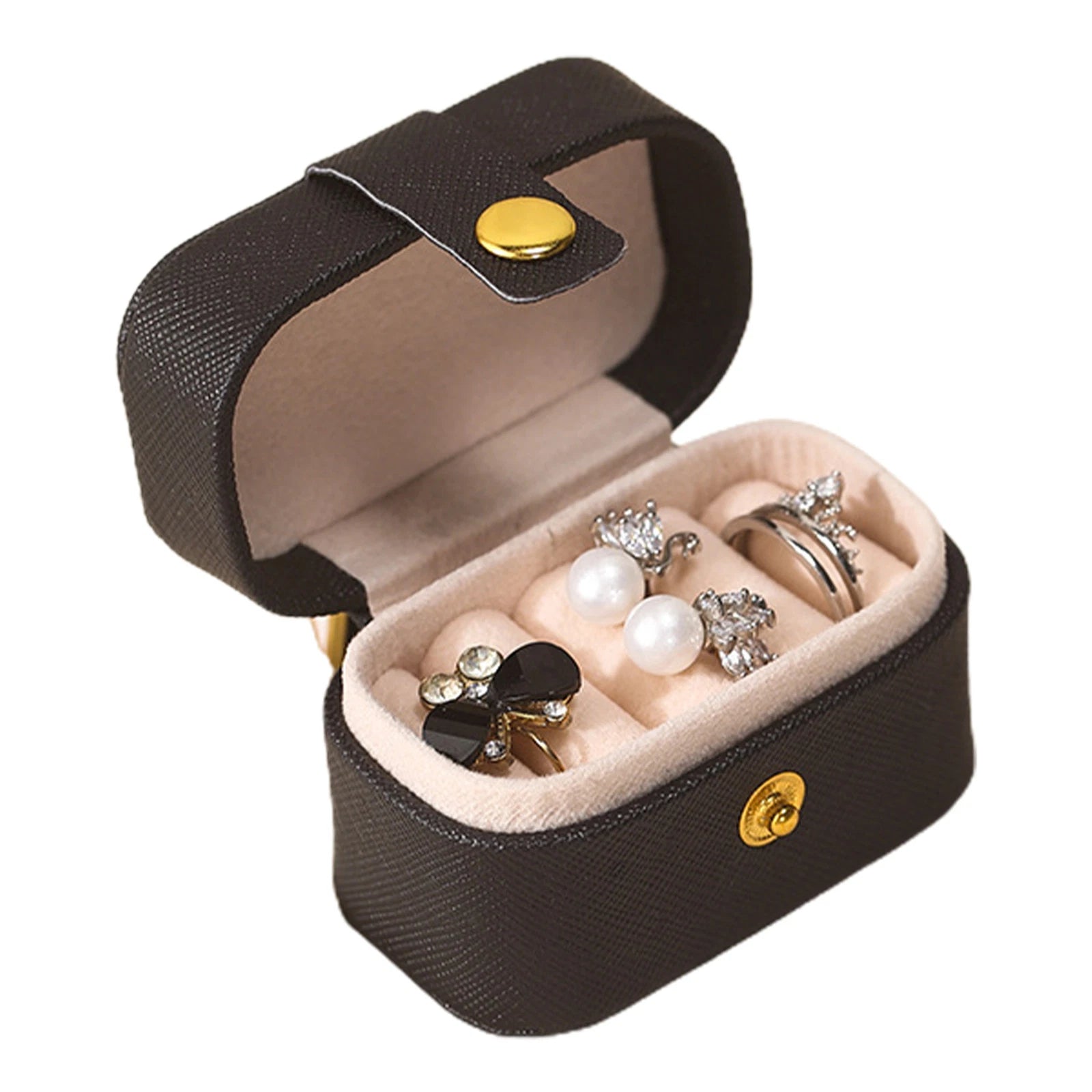 Travel Jewelry Box Portable Organizer Display Storage Mini PU Leather Rings Case | eBay