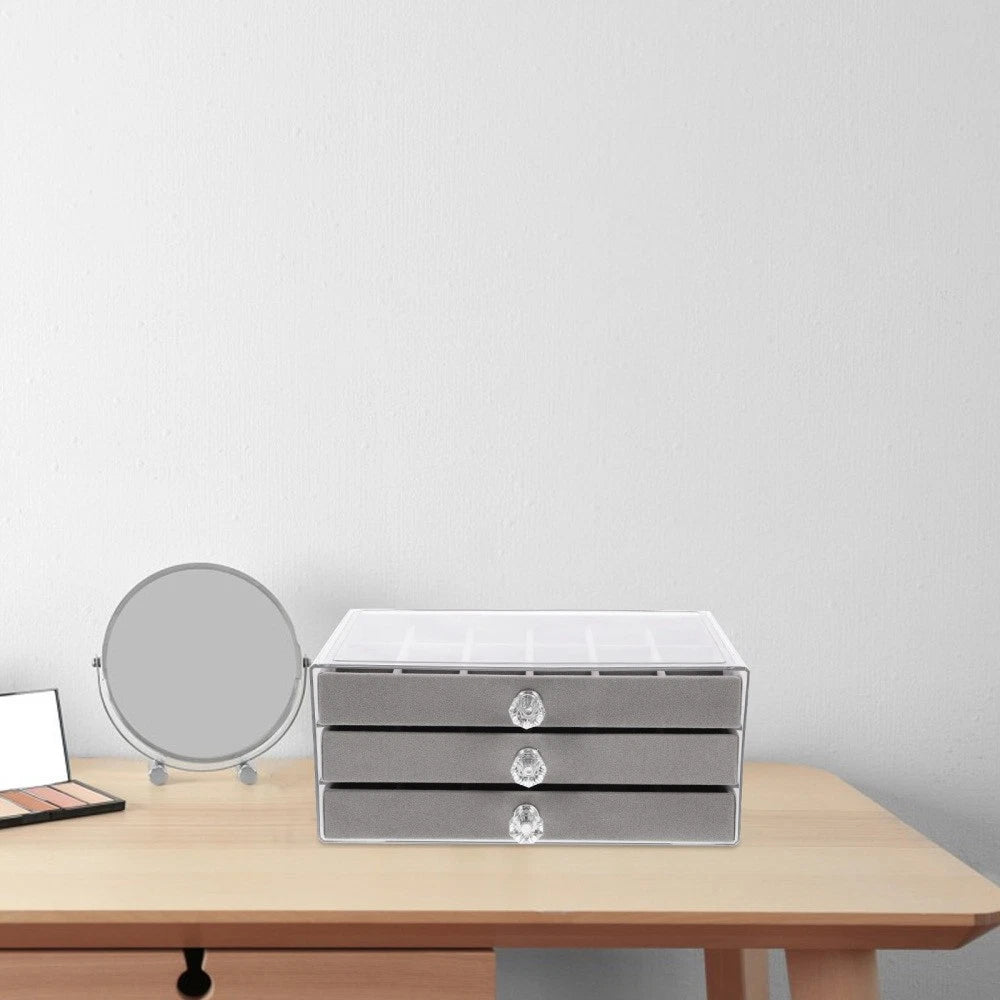 Three-layer Jewelry Storage Box Miss Organizer Jewellery Earrings | eBay