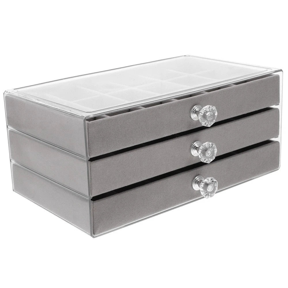Three-layer Jewelry Storage Box Miss Drawer Jewellery Organiser Organizer | eBay