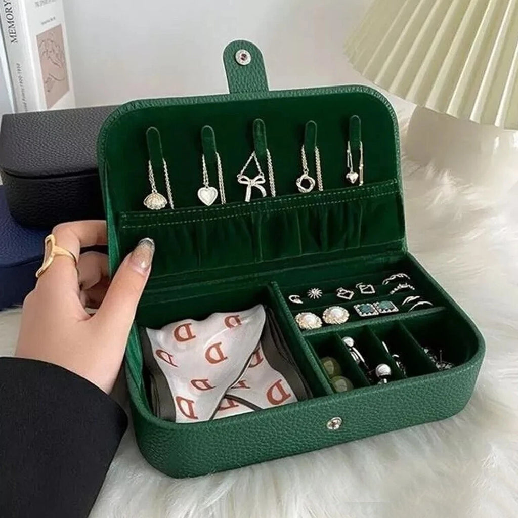 Portable Jewellery Box Organizer Leather Jewelry Storage Case Travel | eBay