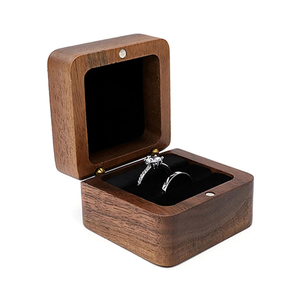 Engagement Ring Box for Proposal Engagement wooden for Double or Single RIng. | eBay