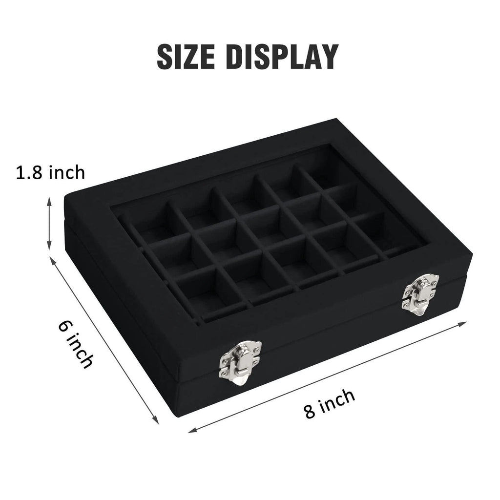 Velvet Jewelry Box 24 Grid Jewelry Ring Display Organiser Box Tray Holder Ear... | eBay