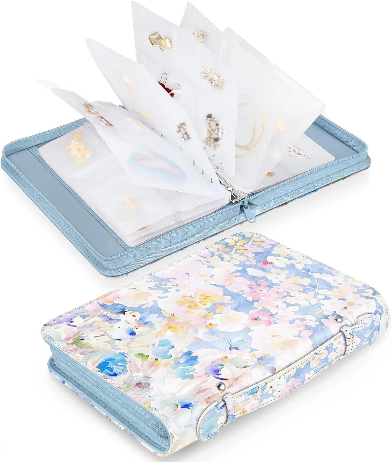 Jewelry Travel Organizer Case PU Leather Portable Jewelry Storage Book Bag | eBay