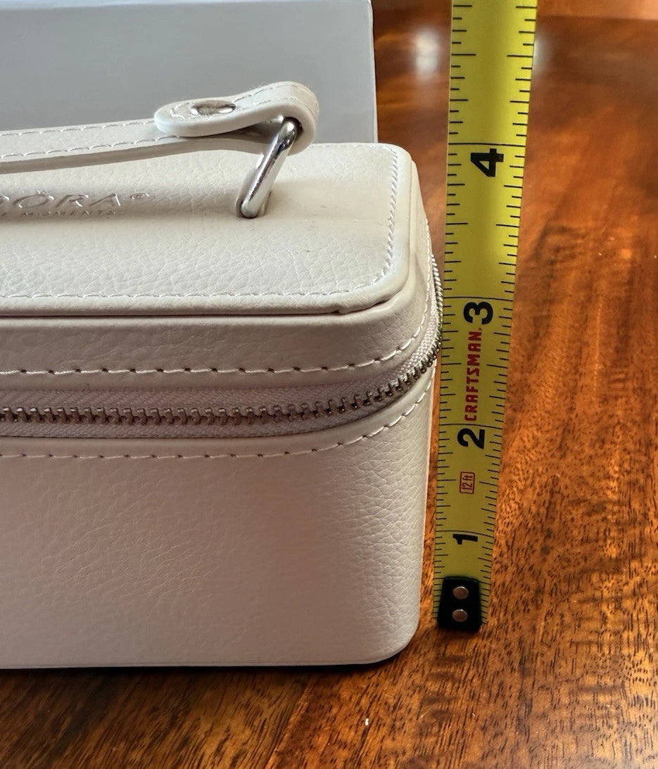 NIB Pandora Portable Jewelry Box Travel Organizer Handled Beige | eBay
