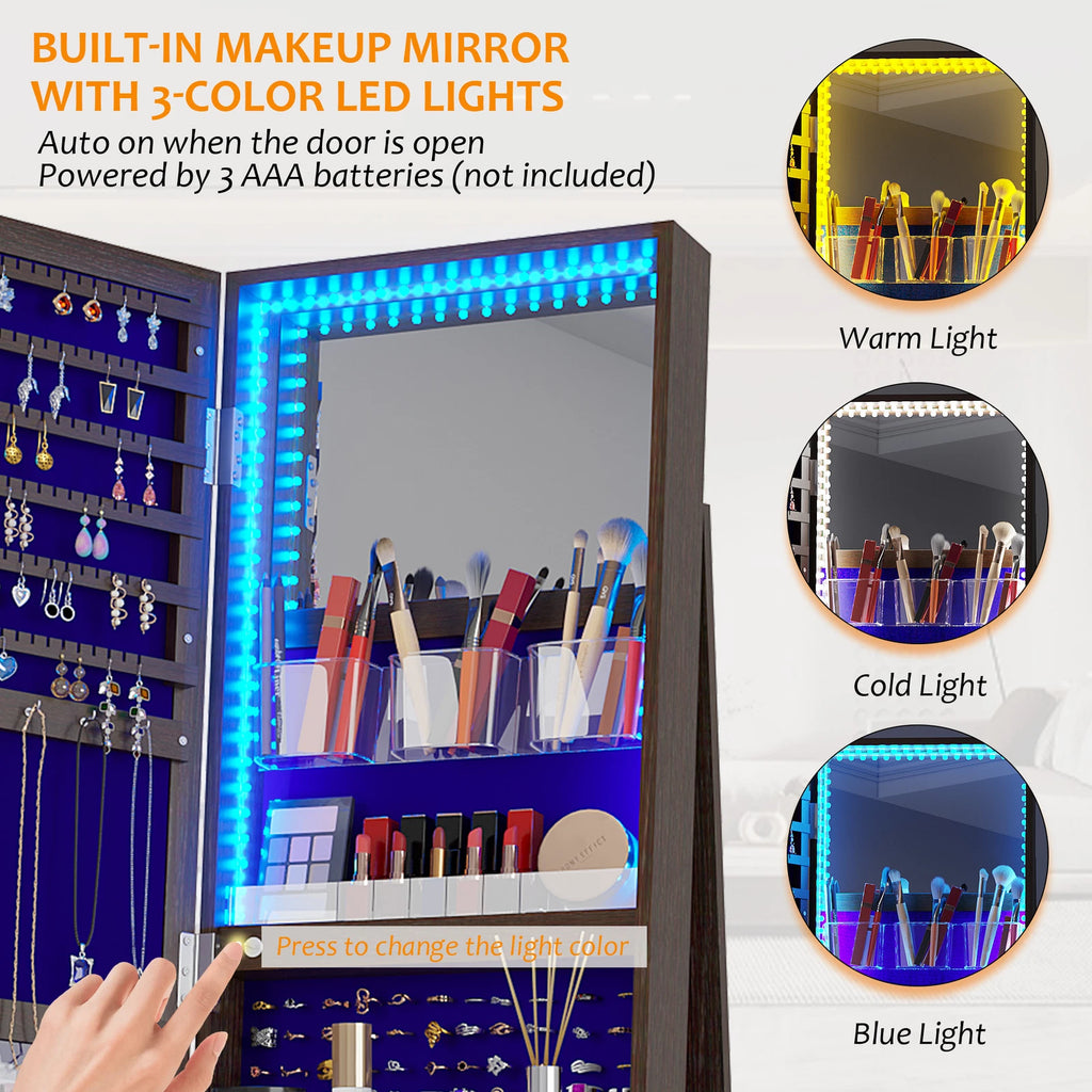 360° Swivel Jewelry Cabinet for Bedroom Full Length Mirror with Lock | eBay
