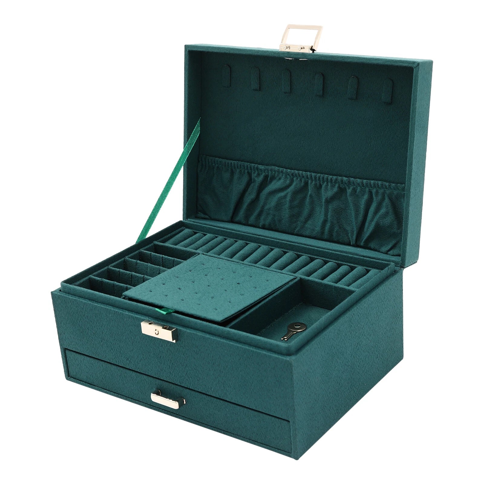 3-Layer Large Jewelry Storage Case Jewelry Box Organizer for Women Girls+Drawers | eBay