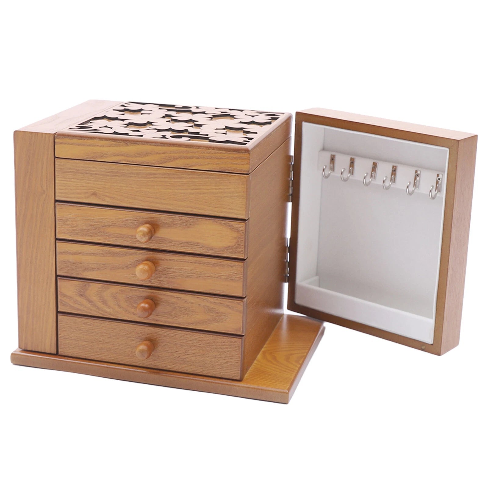 Vintage Large Jewelry Organizer Wooden Storage Box 5 Layers Case with 4 Drawers！ | eBay