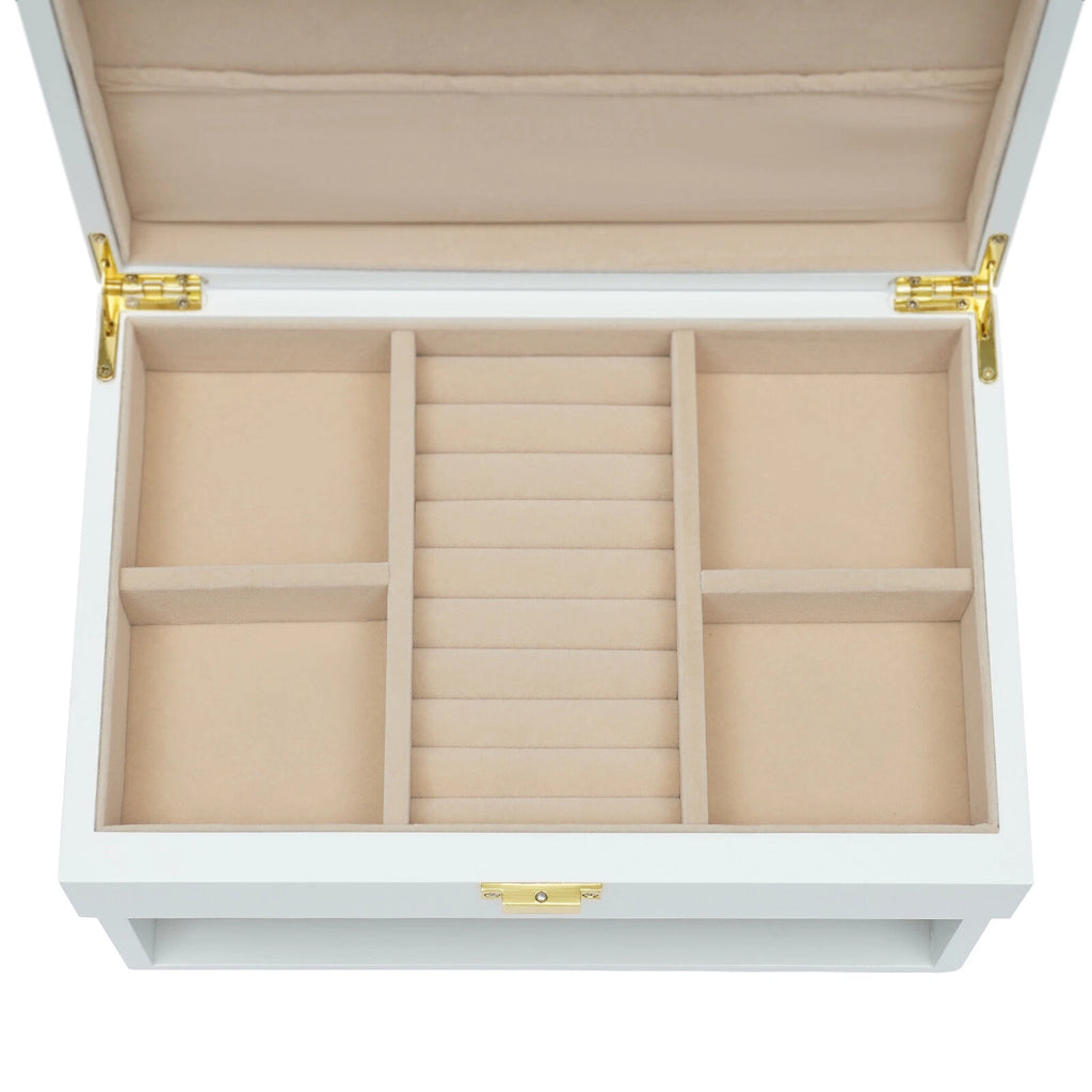 3 Layers Jewelry Storage Box W/ Safe Lock Large Capacity Organizer with 2 Drawer | eBay