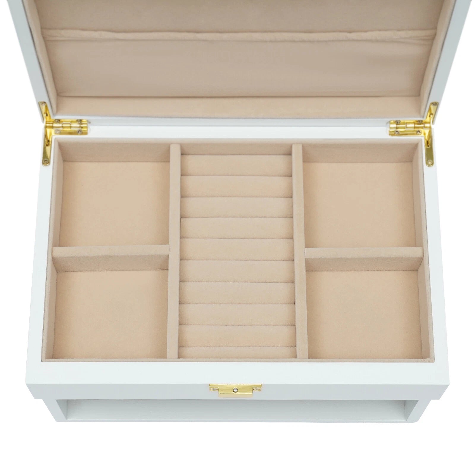 3 Layers Jewelry Storage Box W/ Safe Lock Large Capacity Organizer with 2 Drawer | eBay