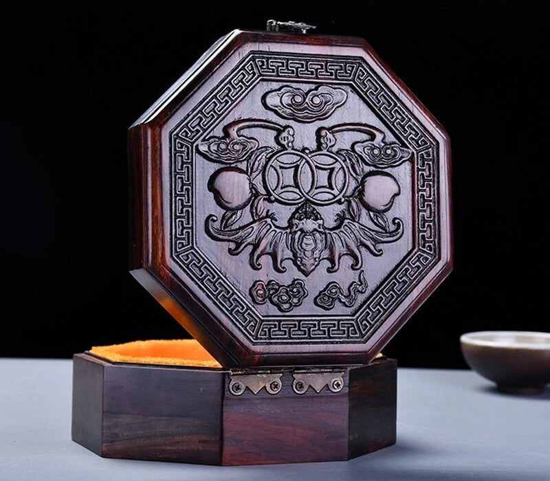 Octagonal Rosewood Carved Bracelet Jewellery Display Storage Box | eBay
