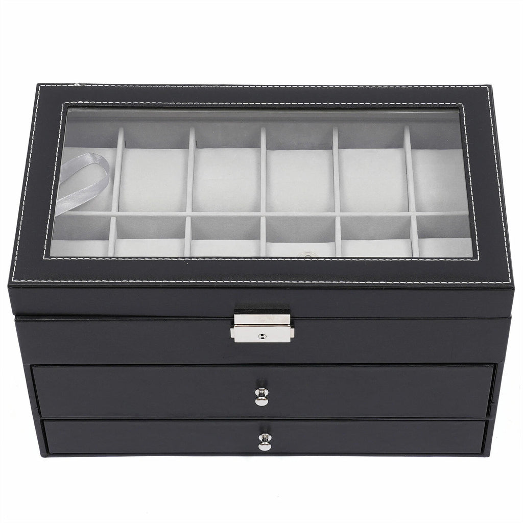 3 Layer Watch Sunglasses Jewelry Display Box Drawer Metal Buckle Organizer Box!! | eBay