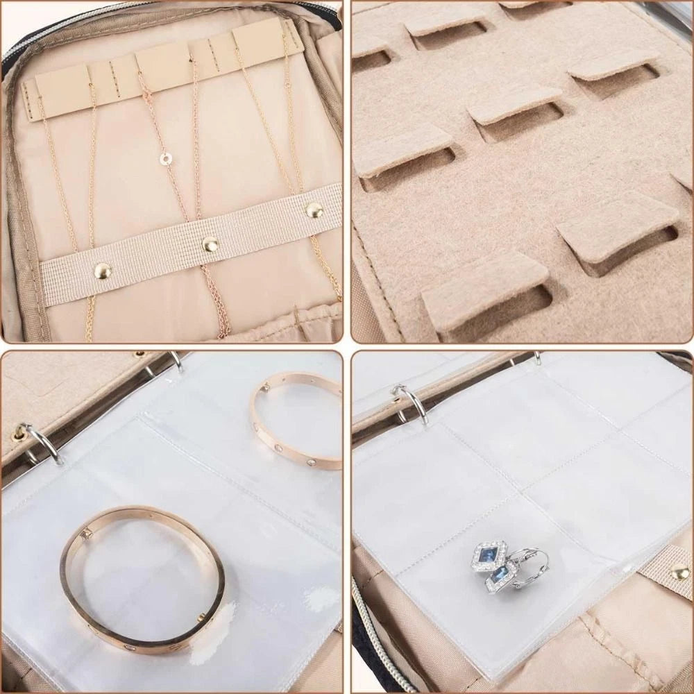 Jewelry Travel Organizer Case Portable Jewelry Storage Booklet Necklace PouchBag | eBay