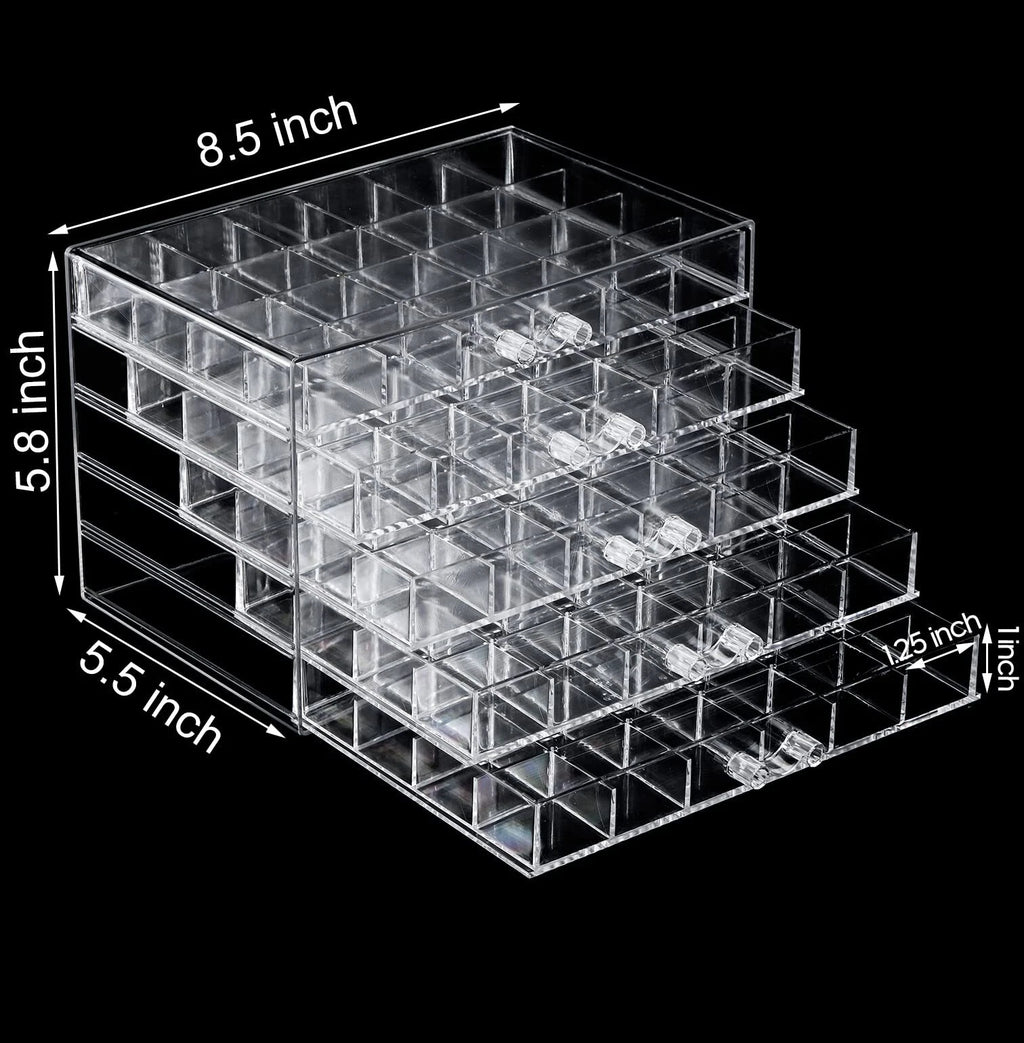 Acrylic Jewelry Storage Box Earring Holder with 5 Drawers, 120 Grids Jewelry | eBay