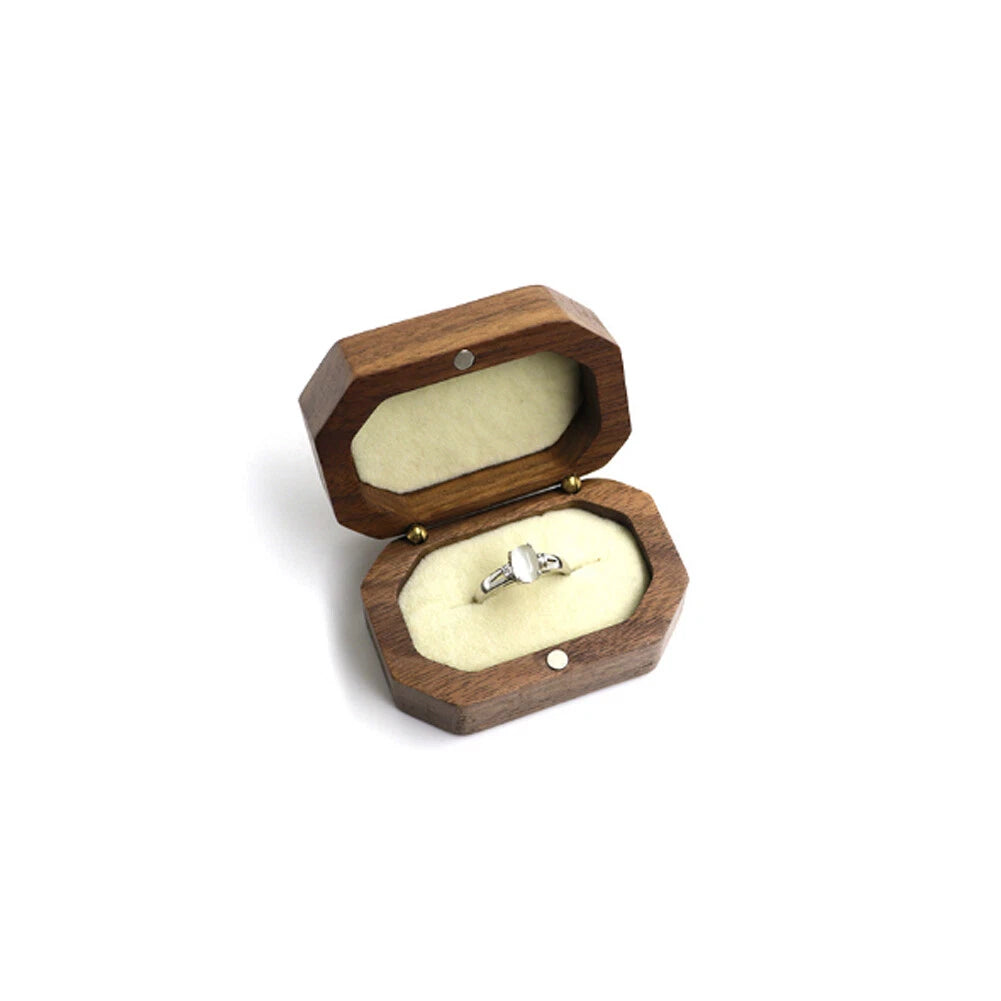 Engagement Ring Box for Proposal Engagement wooden for Double or Single RIng. | eBay
