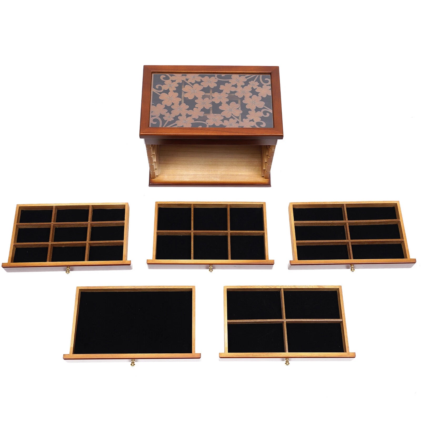 6-Layer Jewelry Storage/Collection Box Wooden Jewelry Organizer Case US | eBay