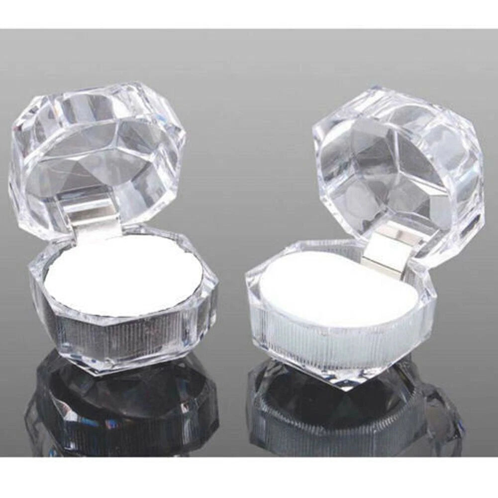20/40PCS Wholesale Plastic Clear crystal Jewelry Ring Display Storage Boxes* | eBay