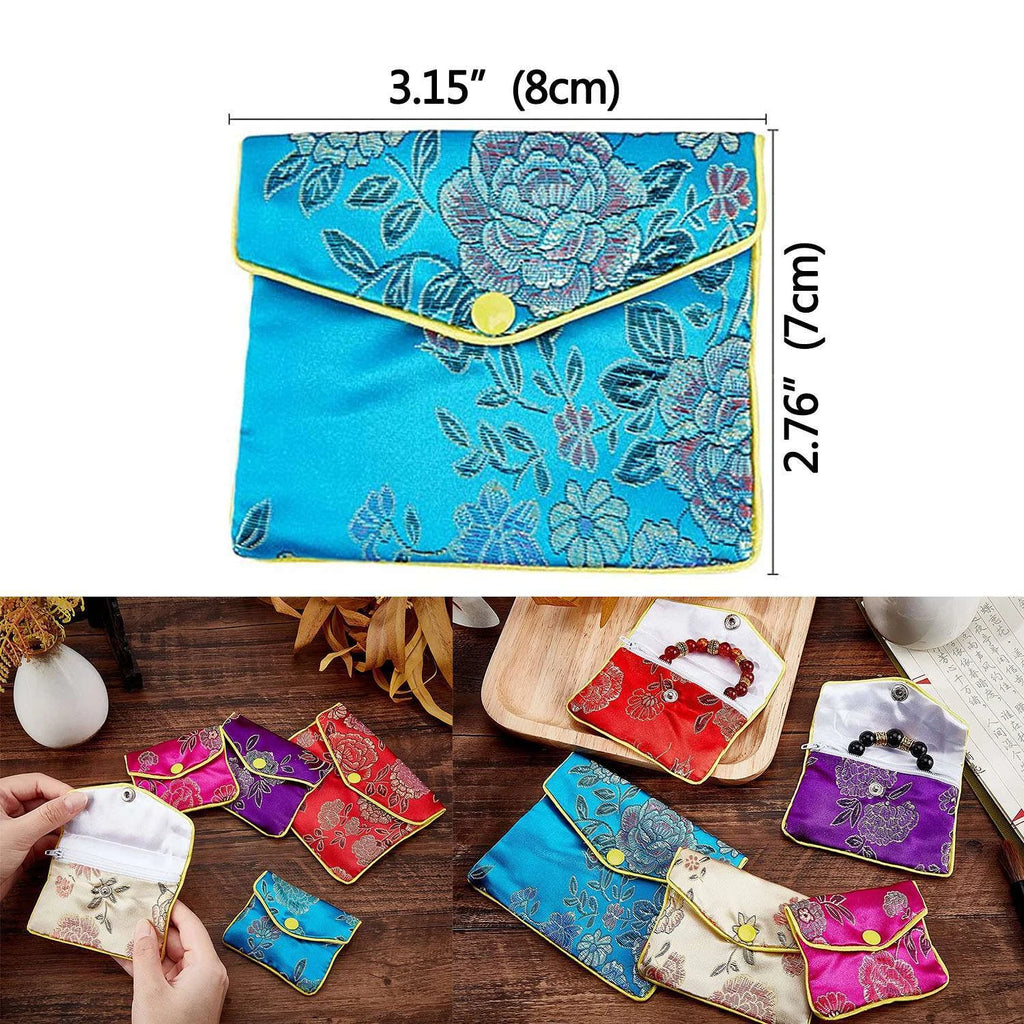 12Pcs Fancy Silk Chinese Jewelry Storage Purse Pouches Zipper Gift Bags Pouch US | eBay