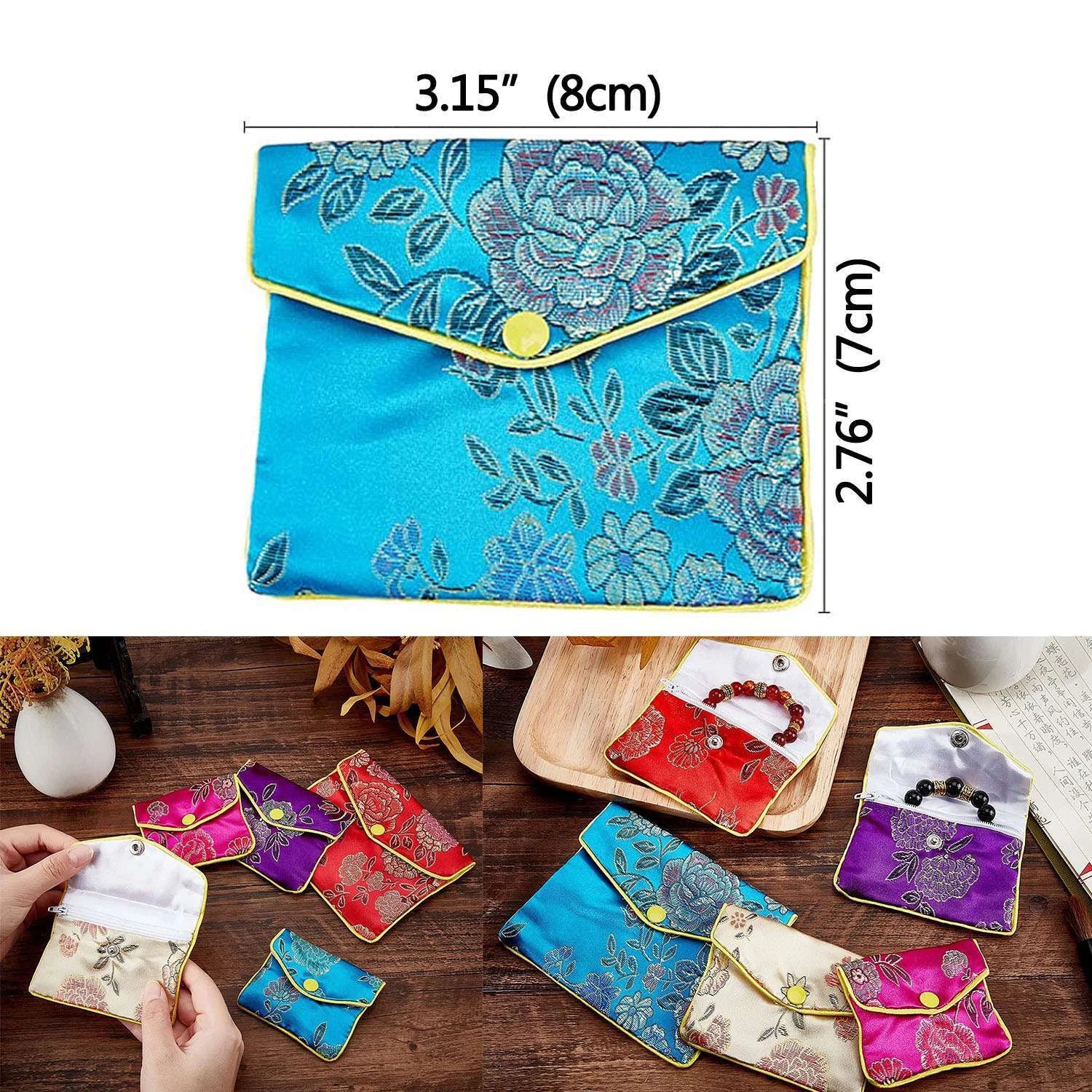 12Pcs Fancy Silk Chinese Jewelry Storage Purse Pouches Zipper Gift Bags Pouch US | eBay