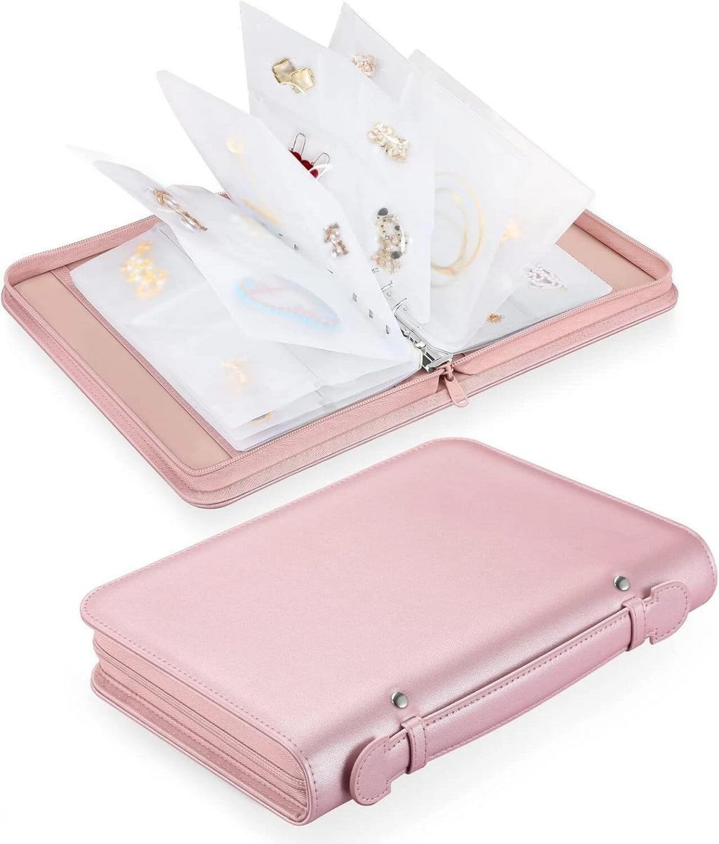 Jewelry Travel Organizer Case PU Leather Portable Jewelry Storage Book Bag | eBay