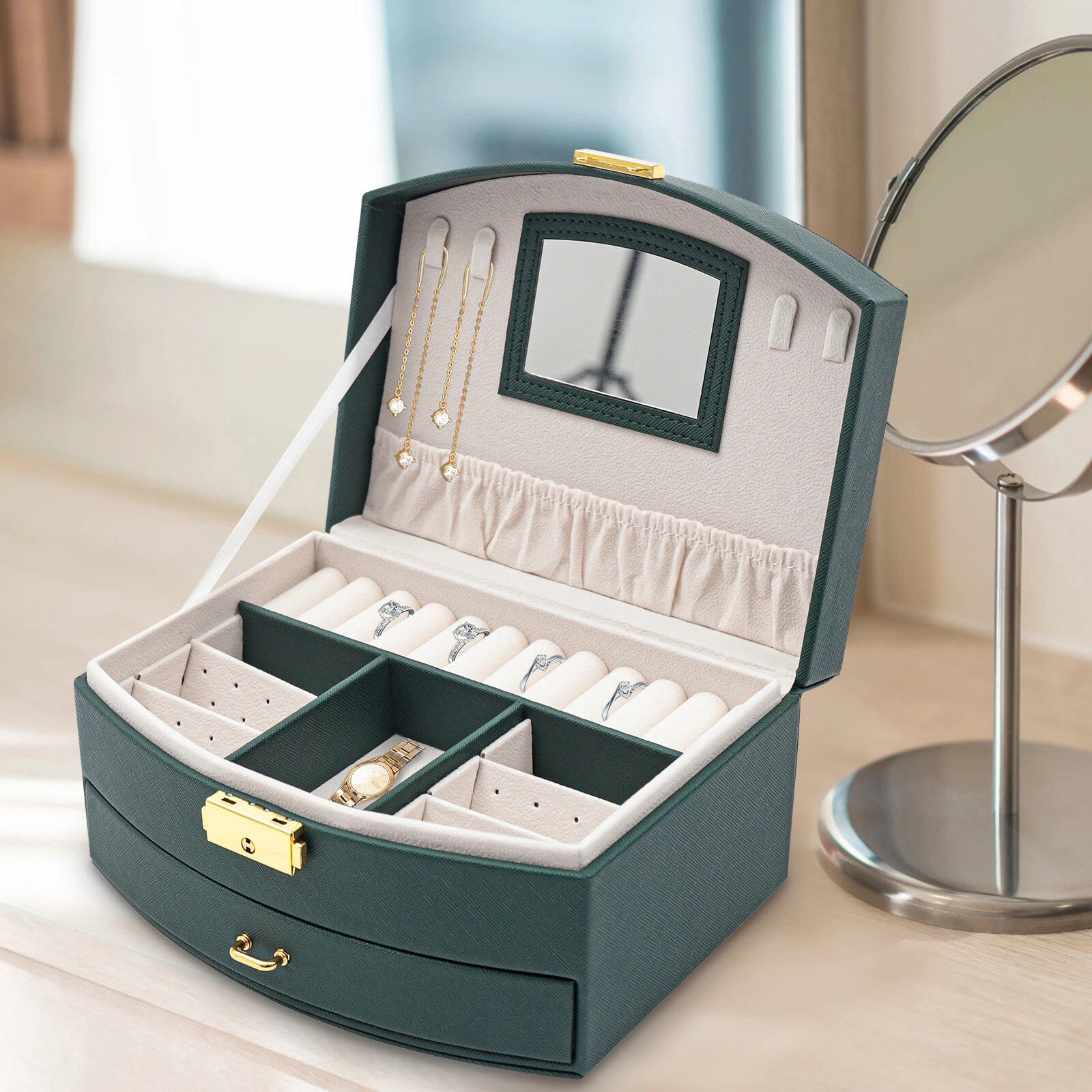 Jewelry Storage Case Drawer Jewelry Box Organizer for Women Girls Large | eBay