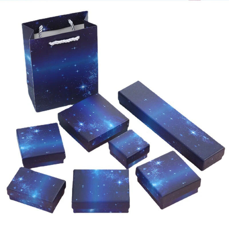 5PCS Dark Blue Star Jewelry storage Box 8Sizes Earring Necklace Ring Organizers | eBay