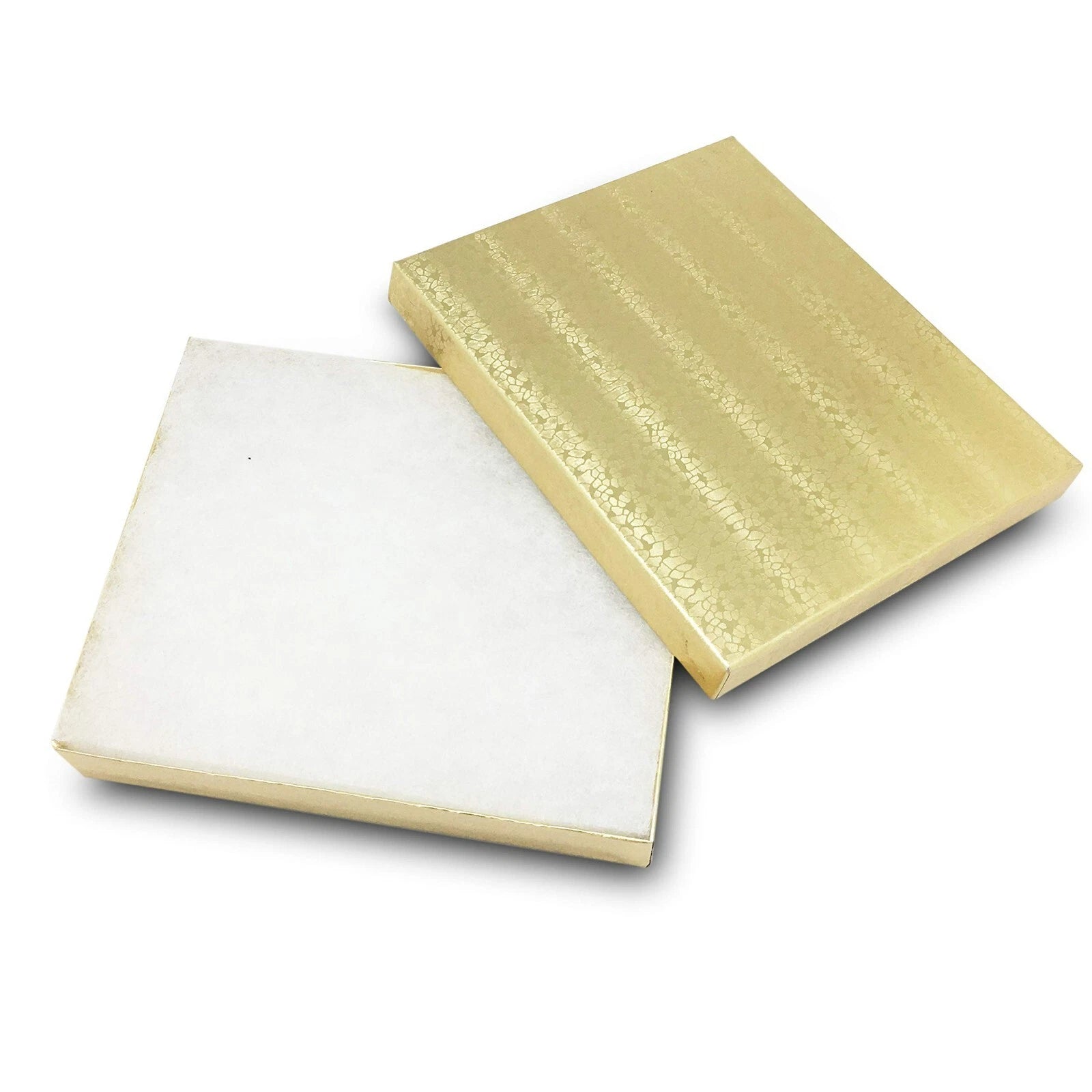 100pc Cardboard Paper JEWELRY GIFT BOX w/ Cotton Padding Insert - Gold - 11 Size | eBay
