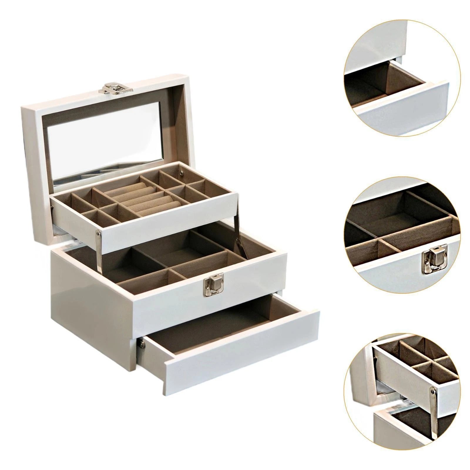 Jewelry Storage Box Jewelry Organizer Wooden Elegant Lightweight Ring Tray | eBay
