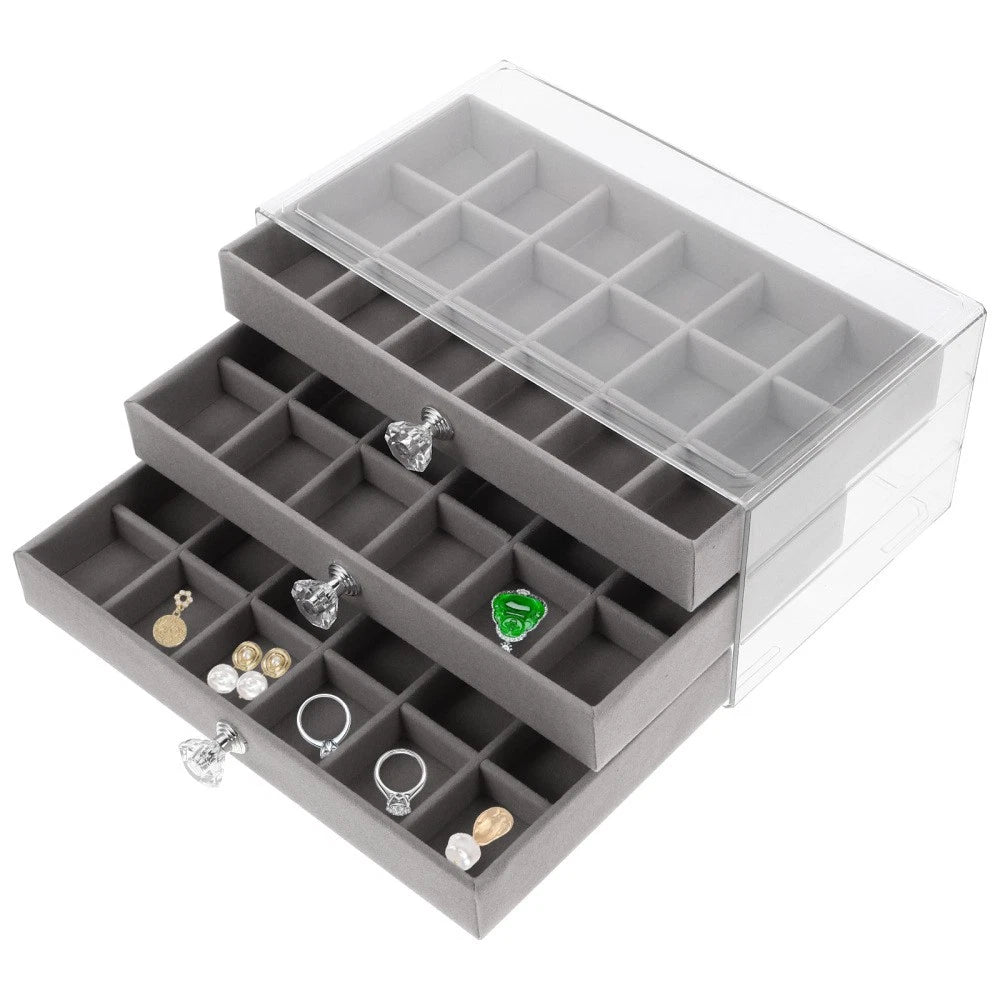 Three-layer Jewelry Storage Box Miss Drawer Jewellery Organiser Organizer | eBay