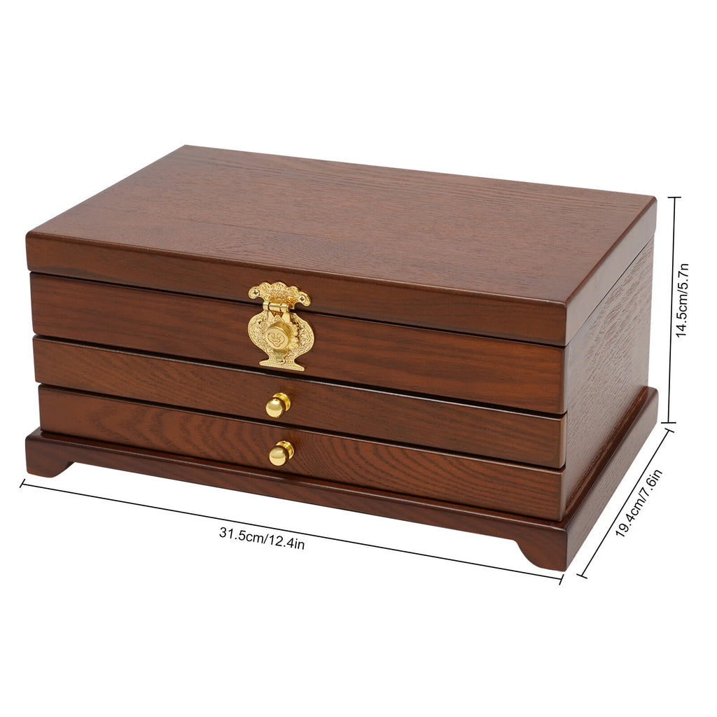 Elegant 3-Layer Jewelry Box with Pull-Out Drawer for Organized Storage | eBay