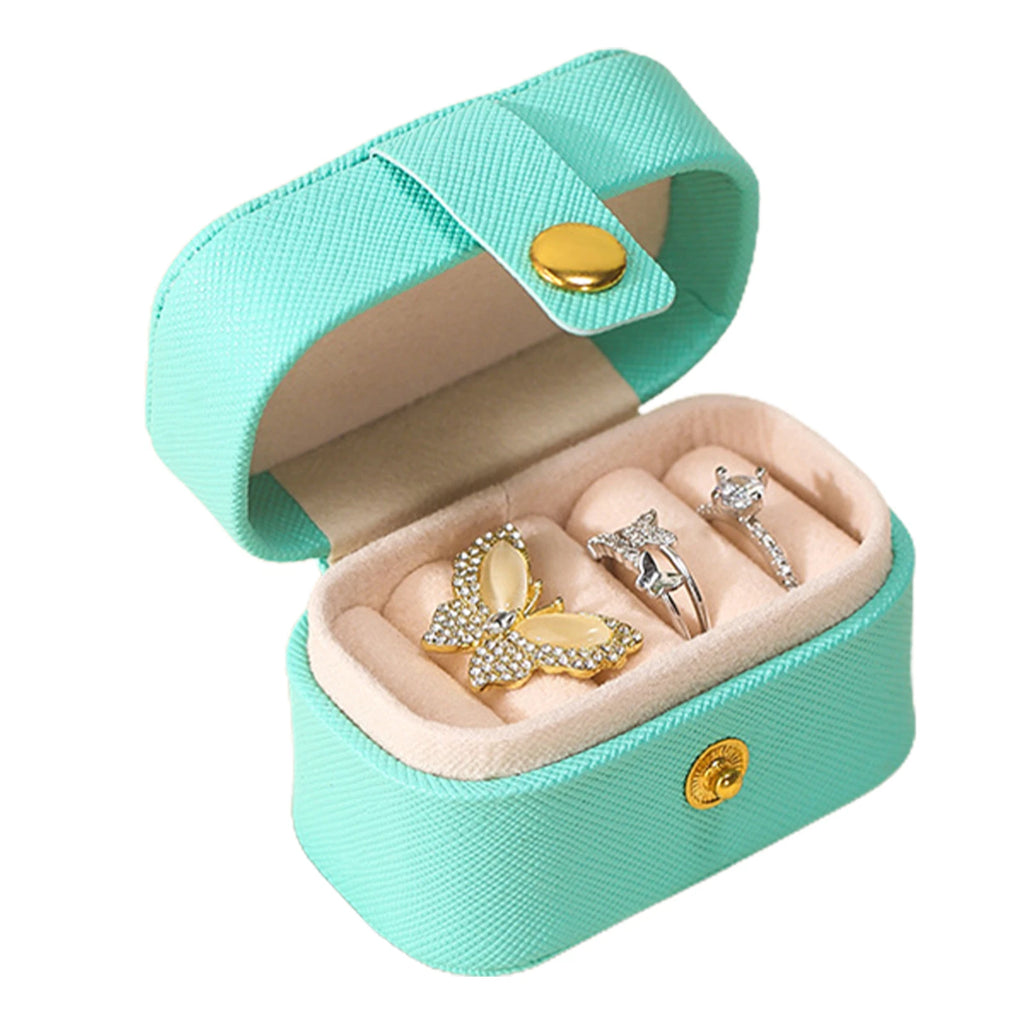 Travel Jewelry Box Portable Organizer Display Storage Mini PU Leather Rings Case | eBay