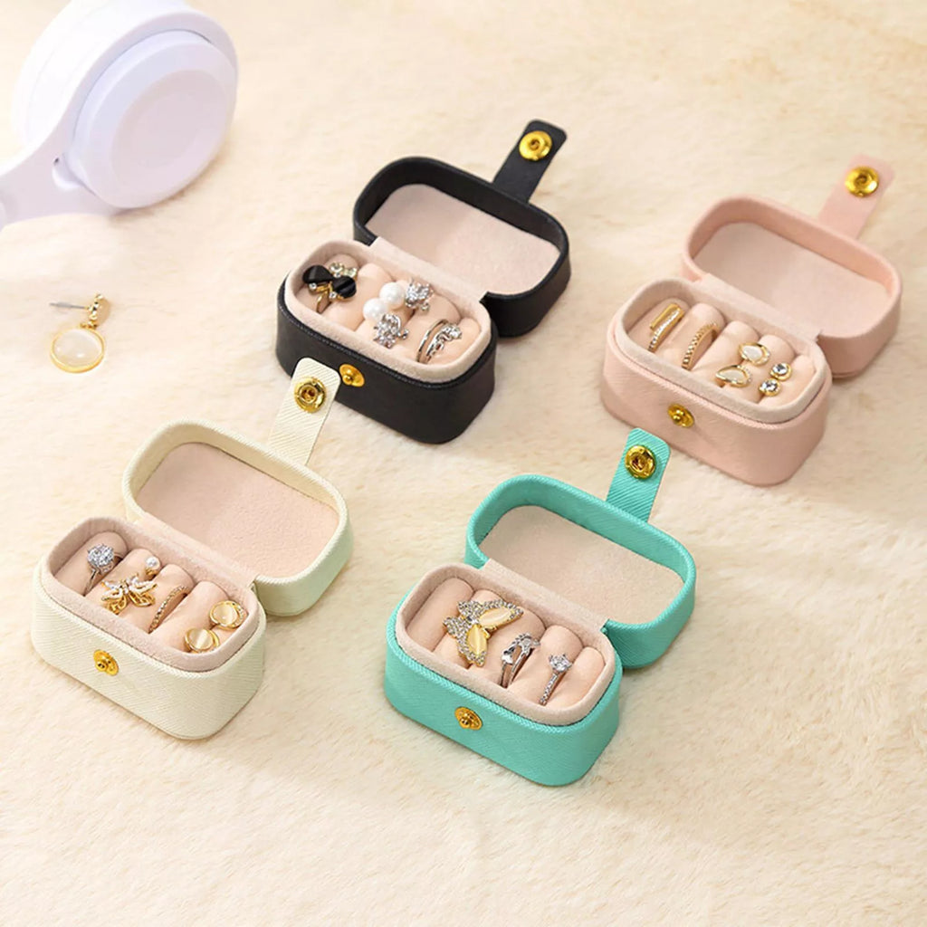 Travel Jewelry Box Portable Organizer Display Storage Mini PU Leather Rings Case | eBay