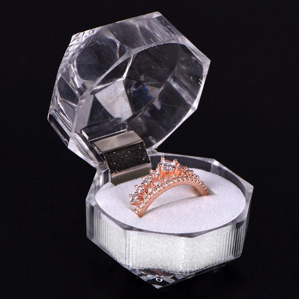 20pcs Lots Plastic Clear Crystal Jewelry Ring Display Storage Boxes Accessories | eBay
