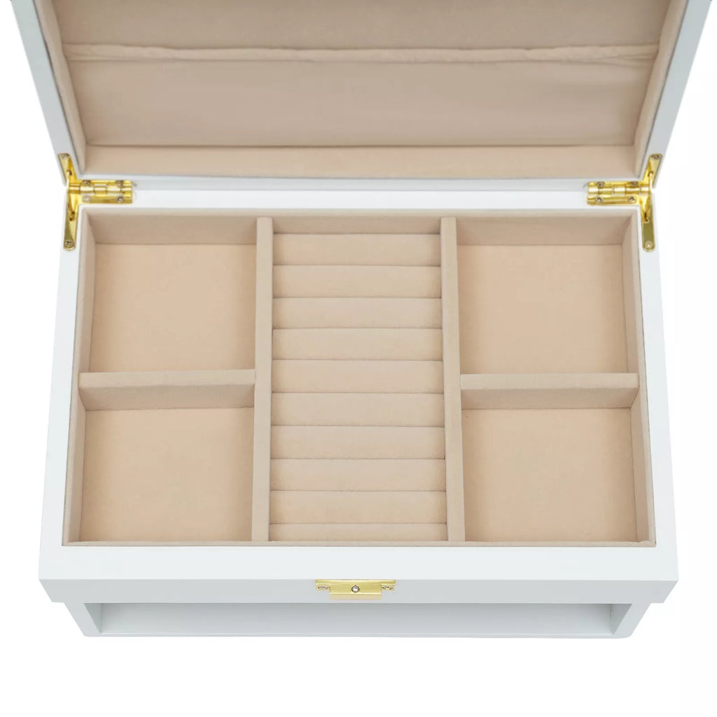 Jewelry Storage Box W/ Safe Lock 3 Layers Large Capacity Organizer with 2 Drawer | eBay