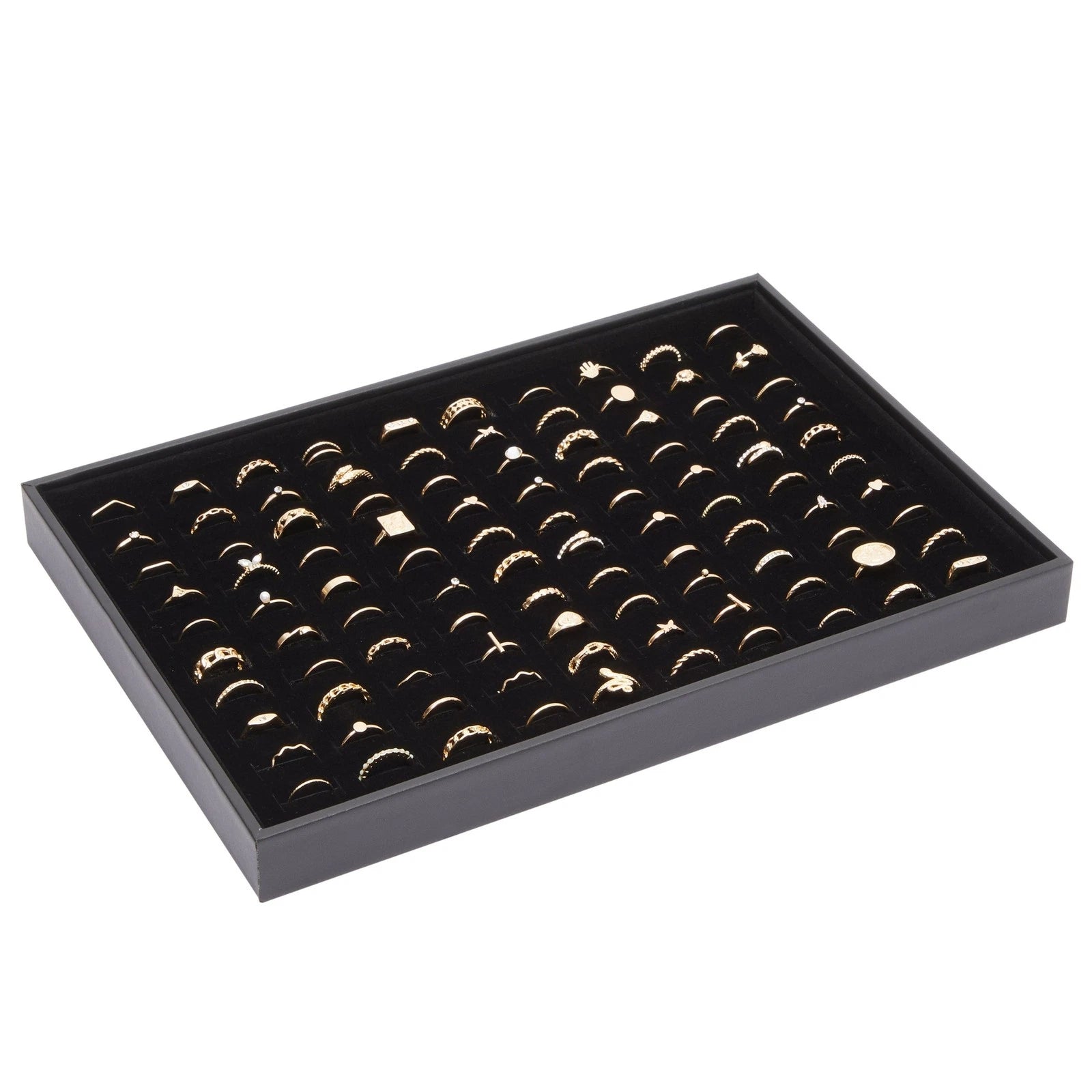 2 Pack Ring Display Tray with Faux Leather Case, 100 Slot Jewelry Organizer Tray | eBay