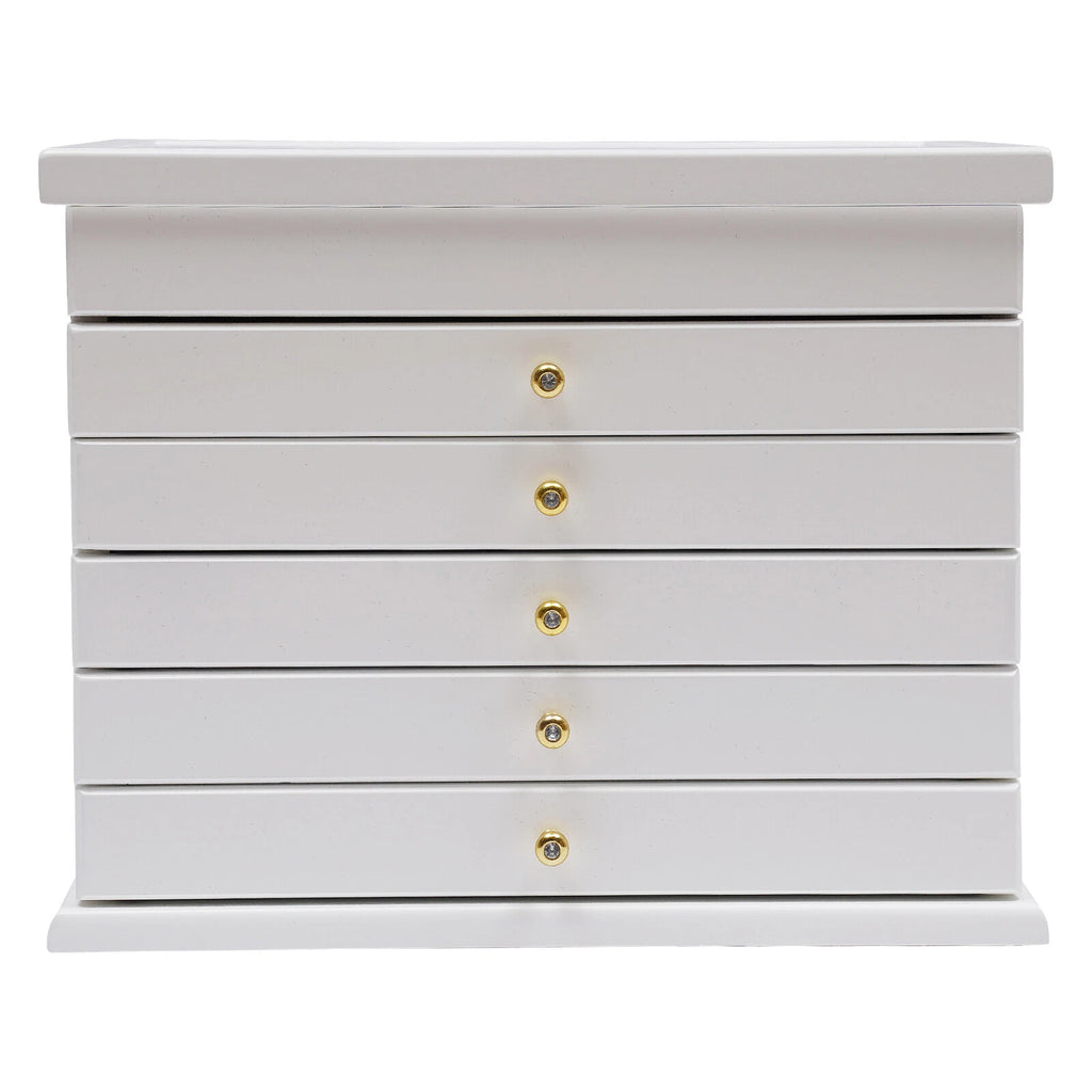 6-Layer Jewelry Boxes Ring Necklace Storage Large-Capacity Wooden Box Case | eBay