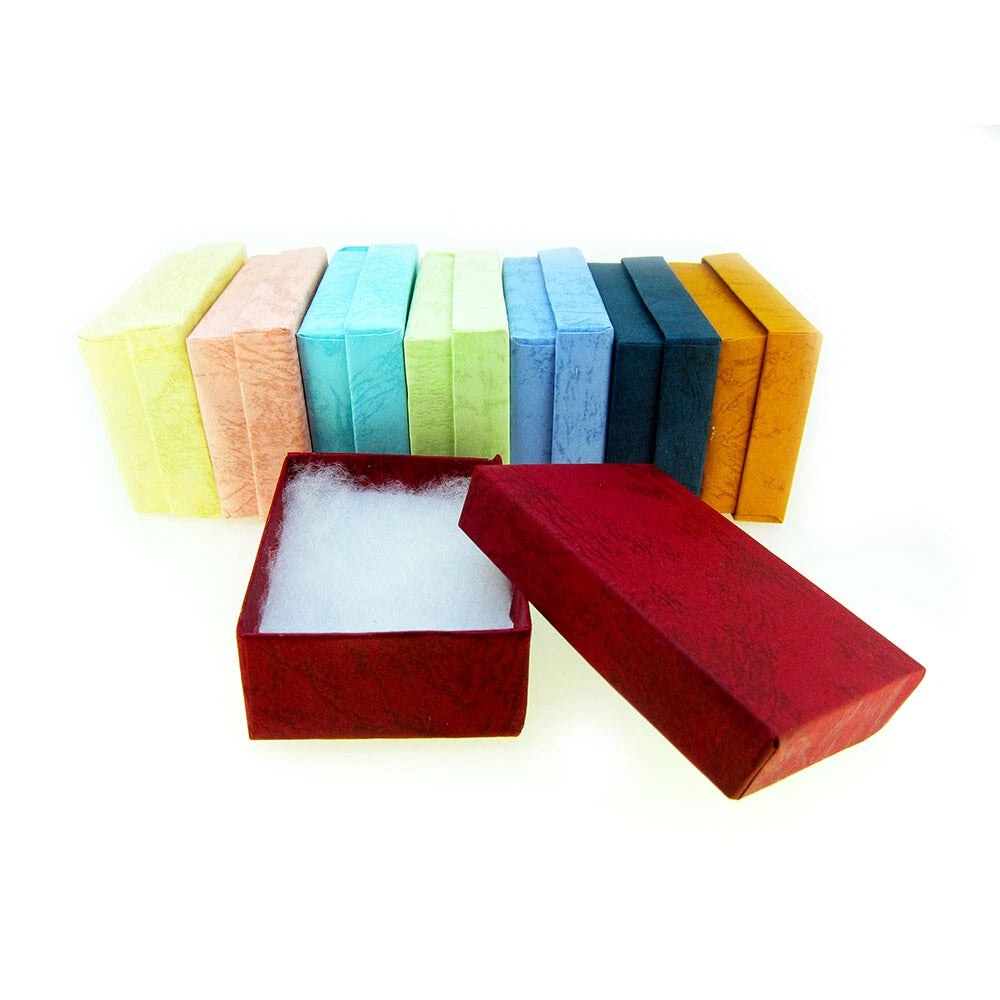 100 Assorted Pastel Color Cotton Filled Jewelry Boxes 31/4" X 2 1/4" X 1" | eBay