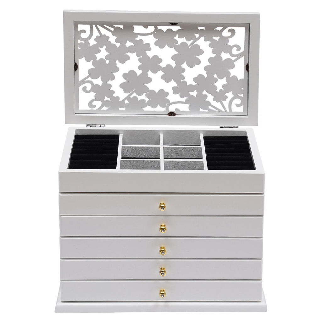 6 Layer Wooden Jewelry Storage Box Organizer Large Capacity Watch Display Box | eBay