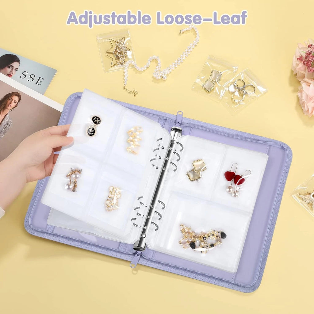 Jewelry Travel Organizer Case PU Leather Portable Jewelry Storage Book Bag | eBay