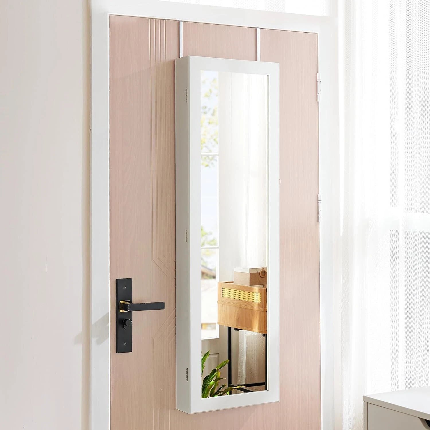 Jewelry Lockable Cabinet w/ Full-Length Mirror Wall Door Mount Organizer Storage | eBay