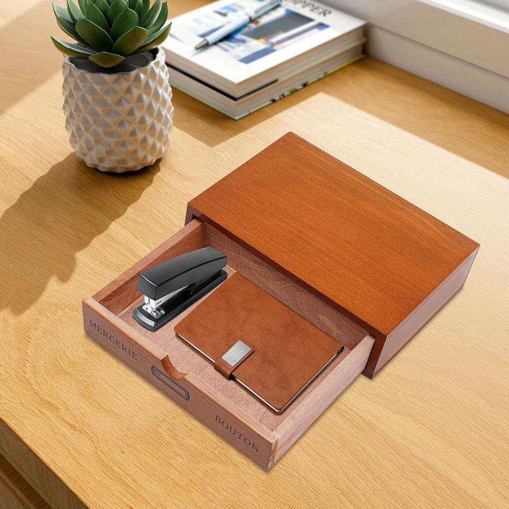 Single-Drawer Storage Box, Wooden Desktop Jewelry Organizer, Desktop Drawer Box | eBay