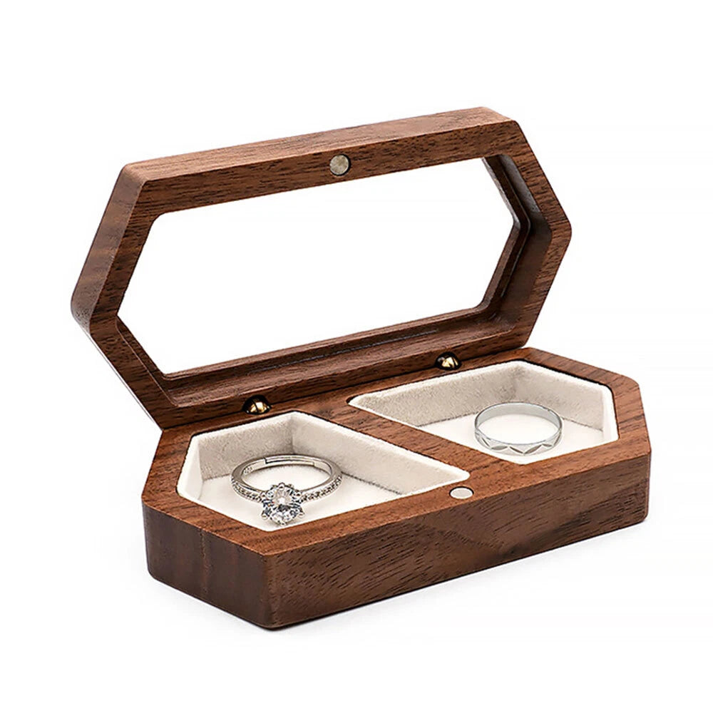 Engagement Ring Box for Proposal Engagement wooden for Double or Single RIng. | eBay