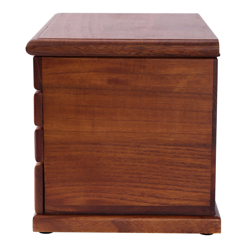 Jewelry Storage Box Ring Earrings Organizer Case with Drawer 4 Layers Wooden | eBay