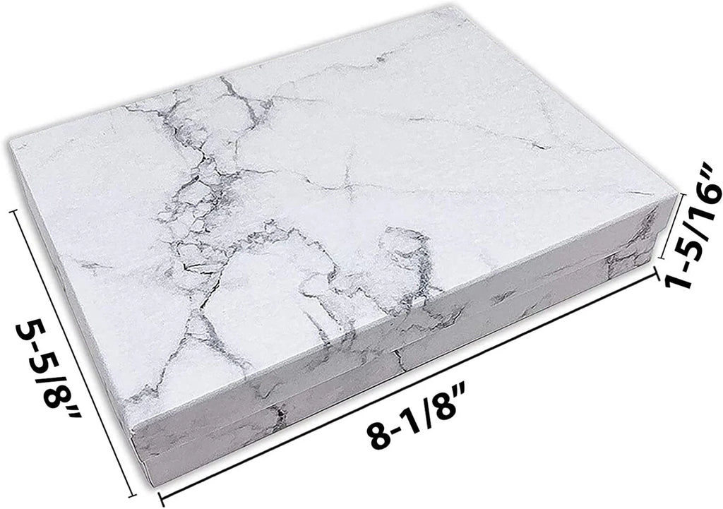 25pc Cardboard Paper JEWELRY GIFT BOX w/ Cotton Padding Insert - Marble 11 Sizes | eBay