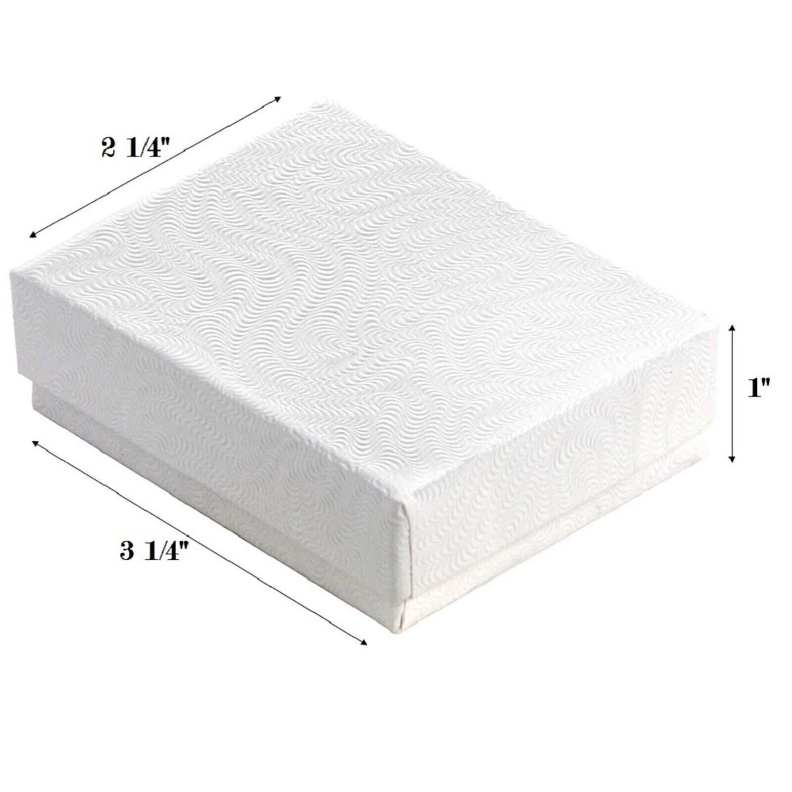 100 White Swirl Cotton Filled Jewelry Boxes 3 1/4" x 2 1/4" x 1"H | eBay