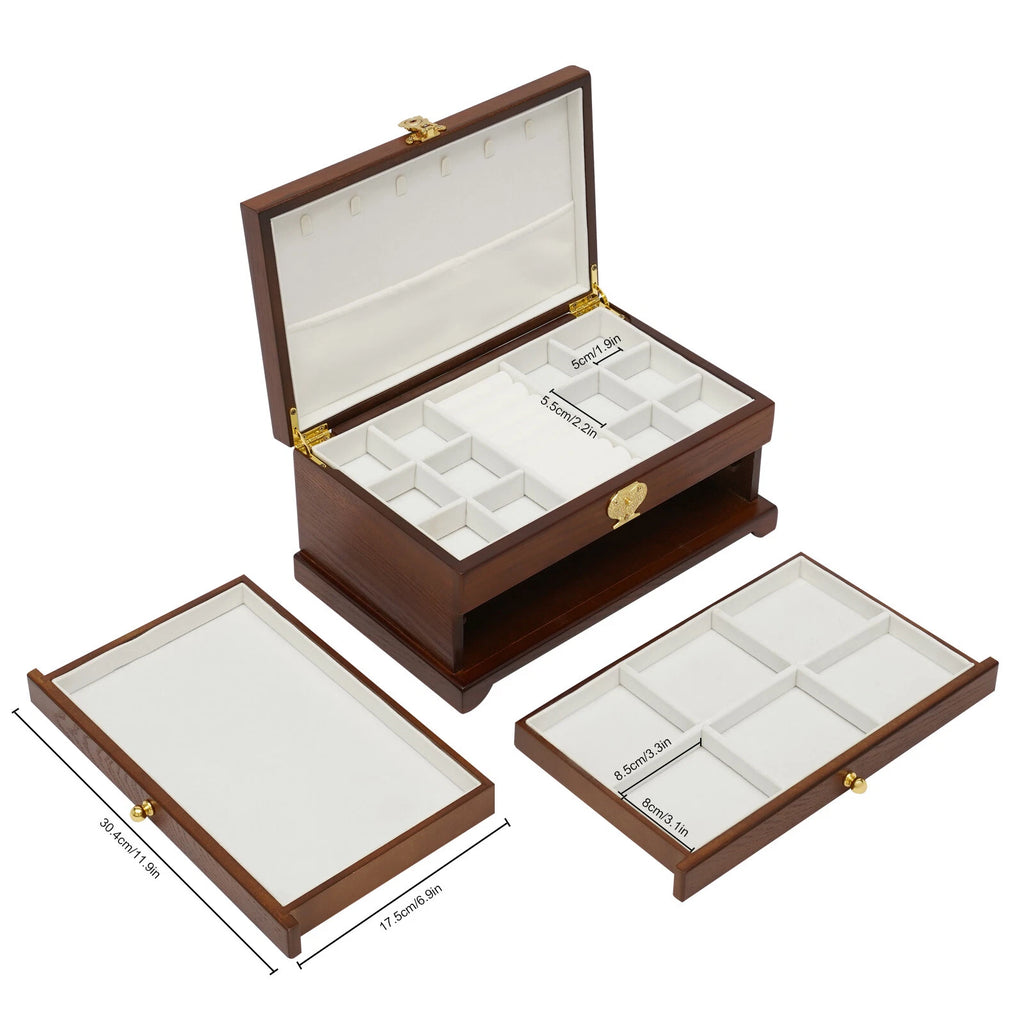 Elegant 3-Layer Jewelry Box with Pull-Out Drawer for Organized Storage | eBay